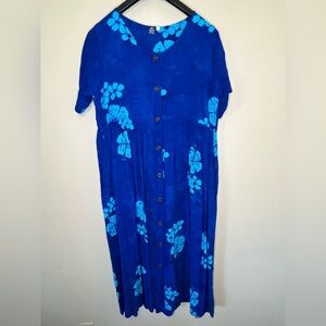hibiscus collection hawaii rayon dress sz L cruise vacation resort wear beach